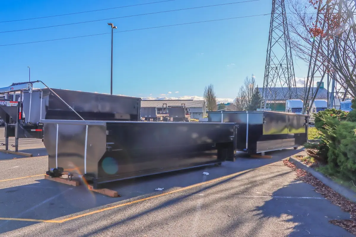 Roll-off dumpster ready for waste disposal at job site for Estate Cleanout Dumpster Rental in Adelanto